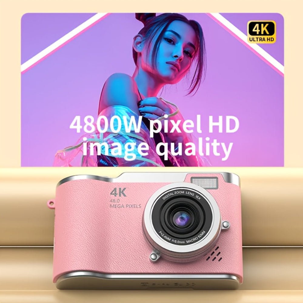 4K Digital Camera with Flip Screen and High Resolution Photo Capture