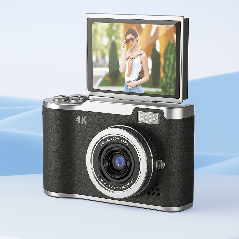 4K Digital Camera with Flip Screen and High Resolution Photo Capture