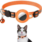 Adjustable Cat Collar with Tracker Holder and Safety Buckle