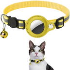 Adjustable Cat Collar with Tracker Holder and Safety Buckle