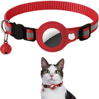 Adjustable Cat Collar with Tracker Holder and Safety Buckle