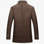 Men’s Wool Blend Winter Coat with Quilted Lining and Slim Fit
