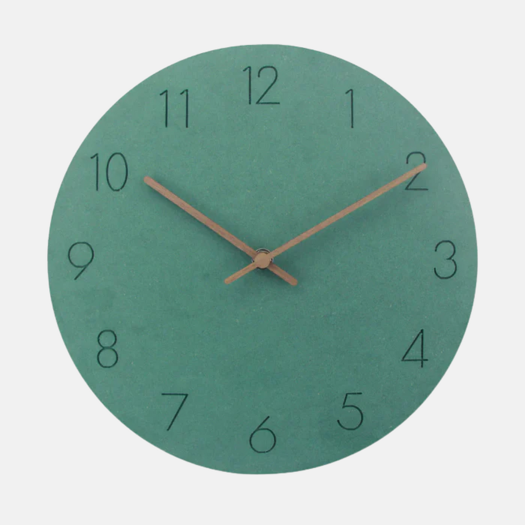 Minimalist Round Wall Clock with Silent Quartz Movement and Clear Number Display