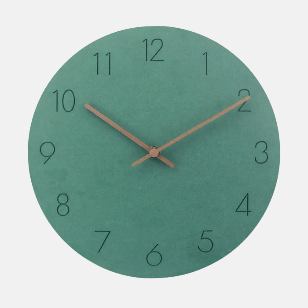 Minimalist Round Wall Clock with Silent Quartz Movement and Clear Number Display