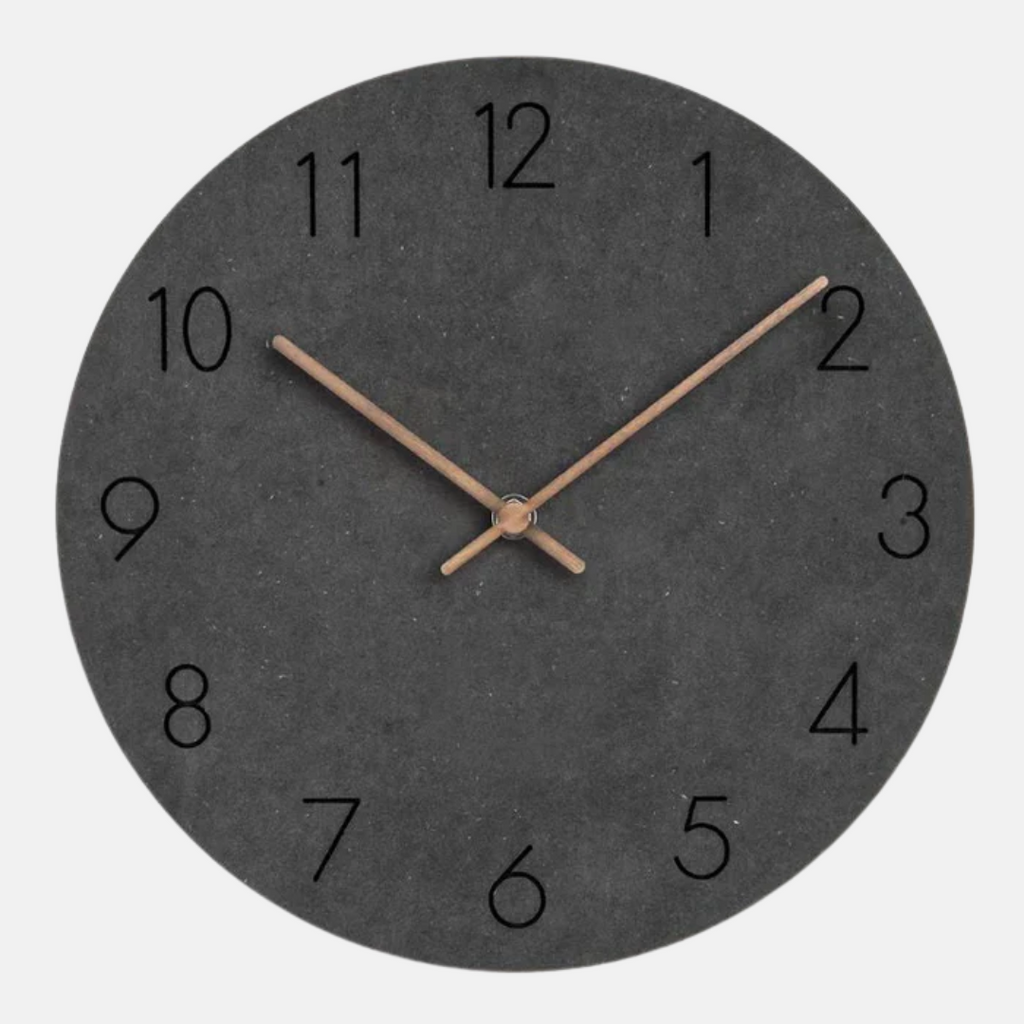 Minimalist Round Wall Clock with Silent Quartz Movement and Clear Number Display