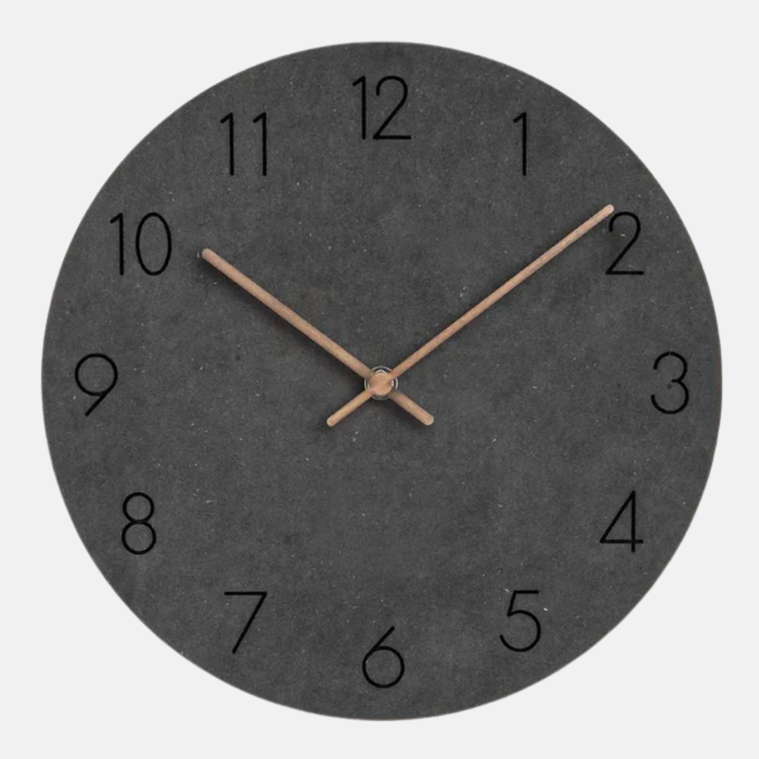 Minimalist Round Wall Clock with Silent Quartz Movement and Clear Number Display