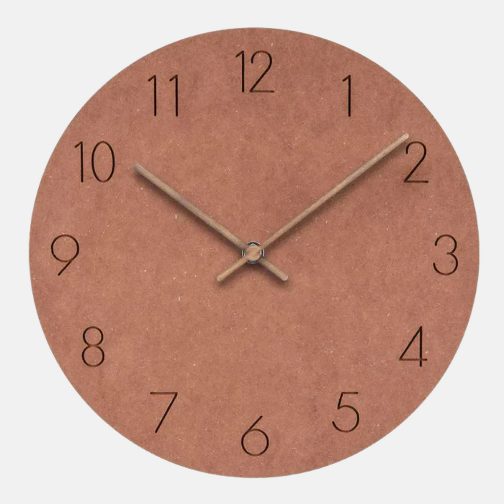Minimalist Round Wall Clock with Silent Quartz Movement and Clear Number Display