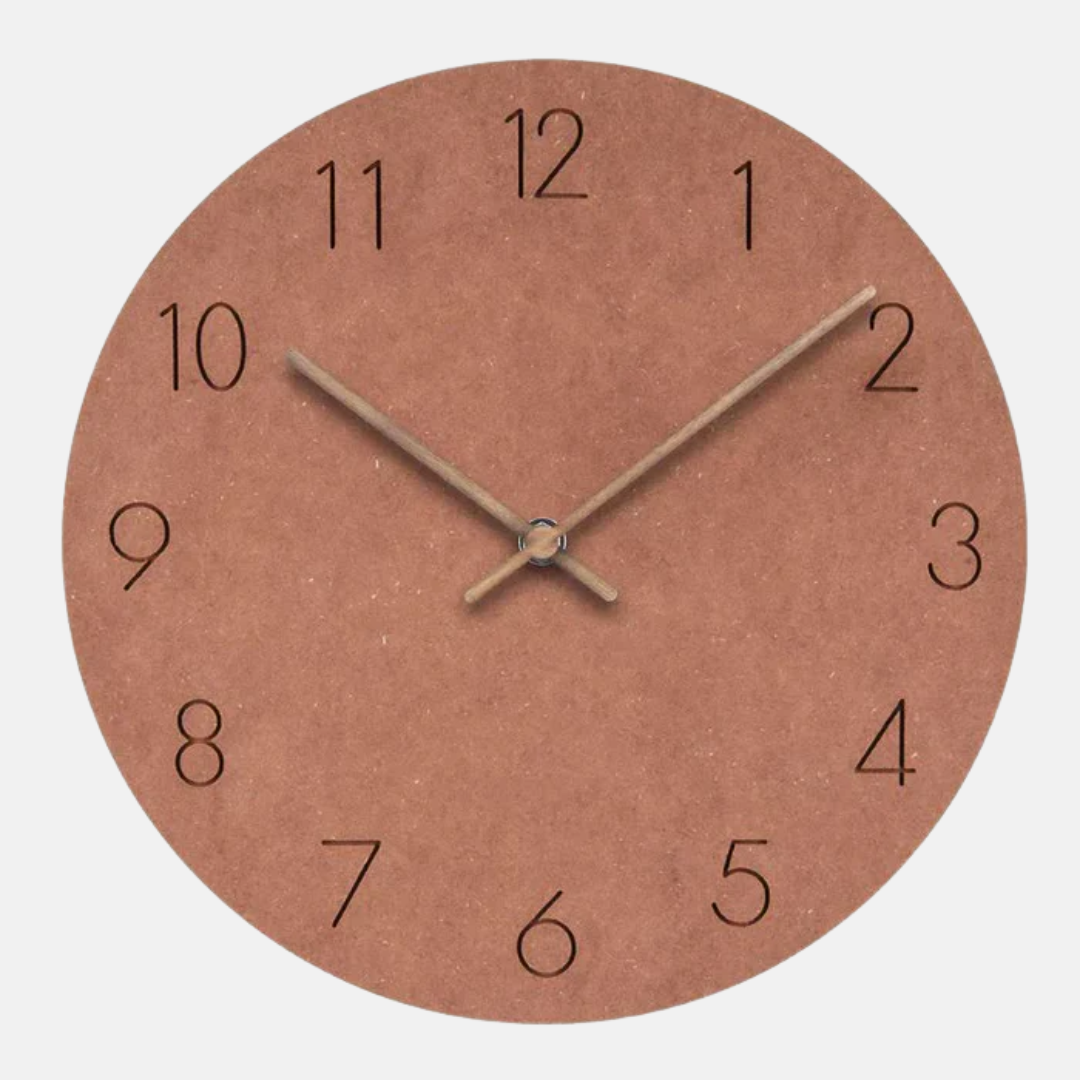Minimalist Round Wall Clock with Silent Quartz Movement and Clear Number Display