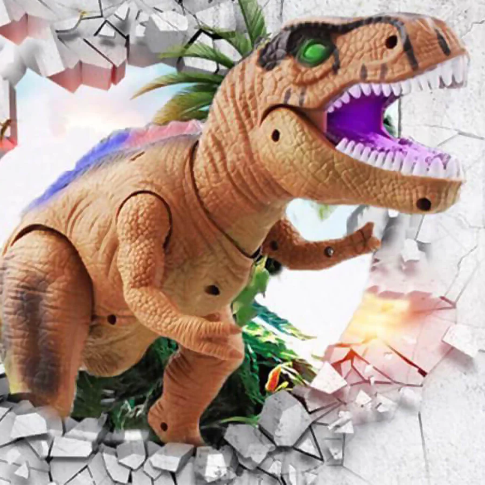 Remote Control Dinosaur Toy with Lights Sound and Walking Motion
