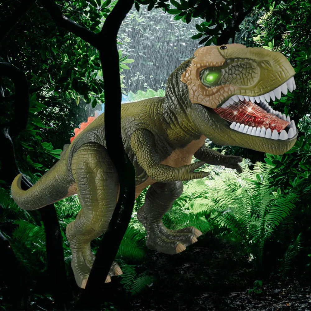 Remote Control Dinosaur Toy with Lights Sound and Walking Motion
