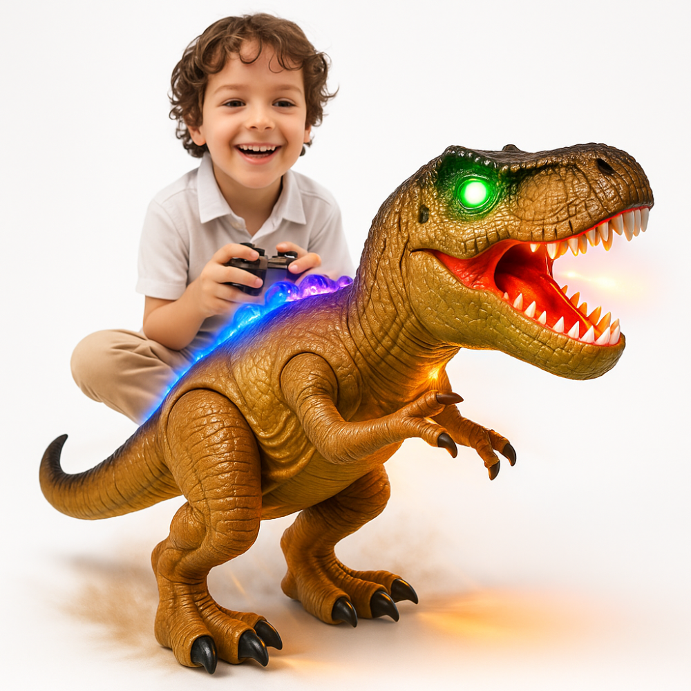Remote Control Dinosaur Toy with Lights Sound and Walking Motion
