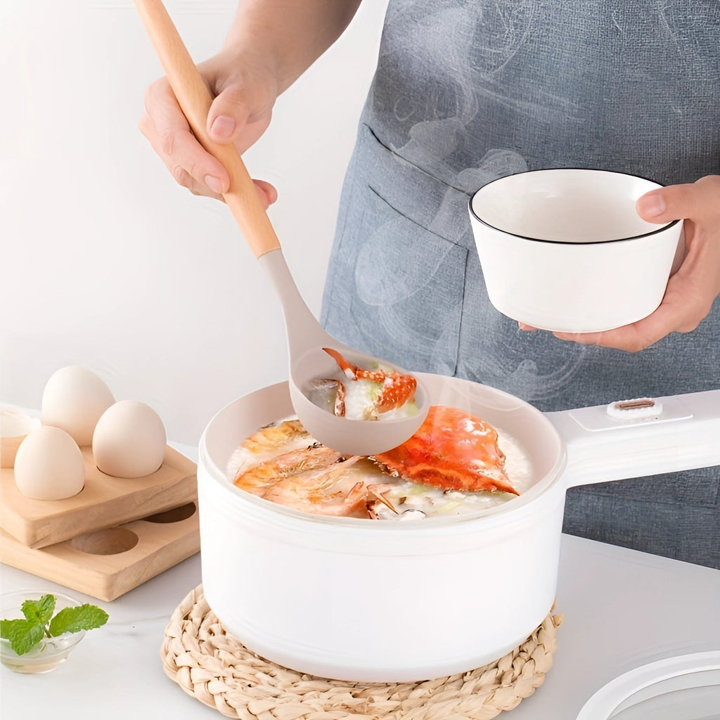 Silicone Kitchen Utensils Set with Bamboo Handles and Heat Resistant