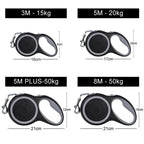 Retractable Dog Leash with One Button Brake and Ergonomic Handle