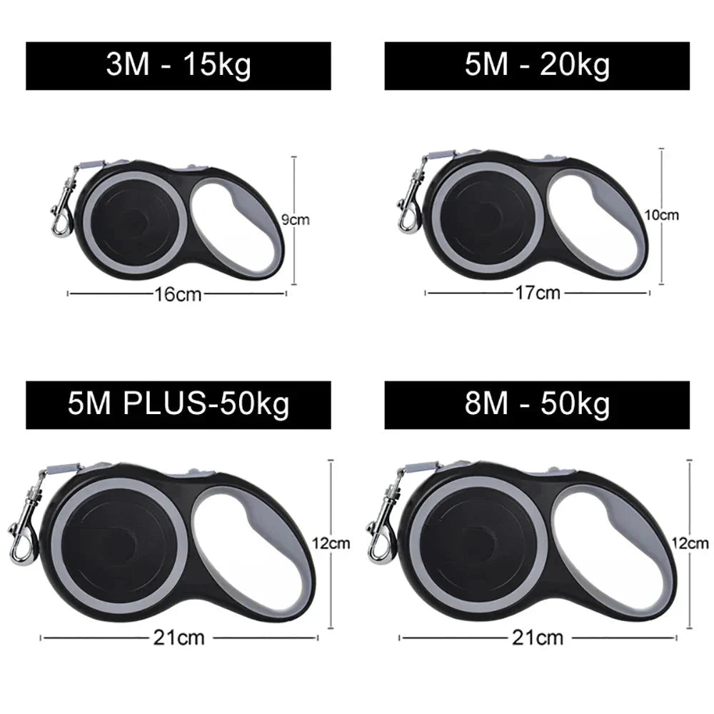 Retractable Dog Leash with One Button Brake and Ergonomic Handle
