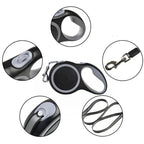 Retractable Dog Leash with One Button Brake and Ergonomic Handle