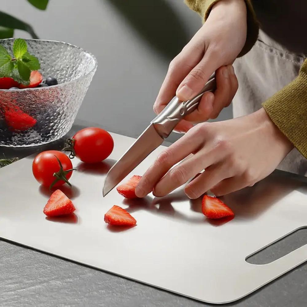 Stainless Steel Cutting Board with Non Porous Surface for Kitchen Food Preparation