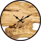 Round Acrylic Wall Clock with Wood Grain Design