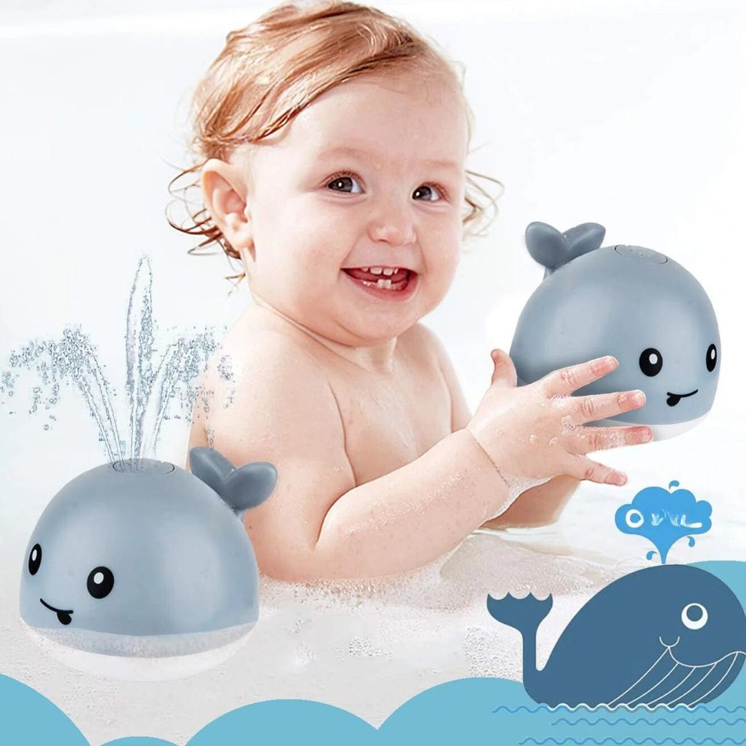 Baby Whale Bath Toy with Water Fountain Spray