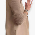 Women’s Double Breasted Blazer with Knit Sleeves and Tailored Fit