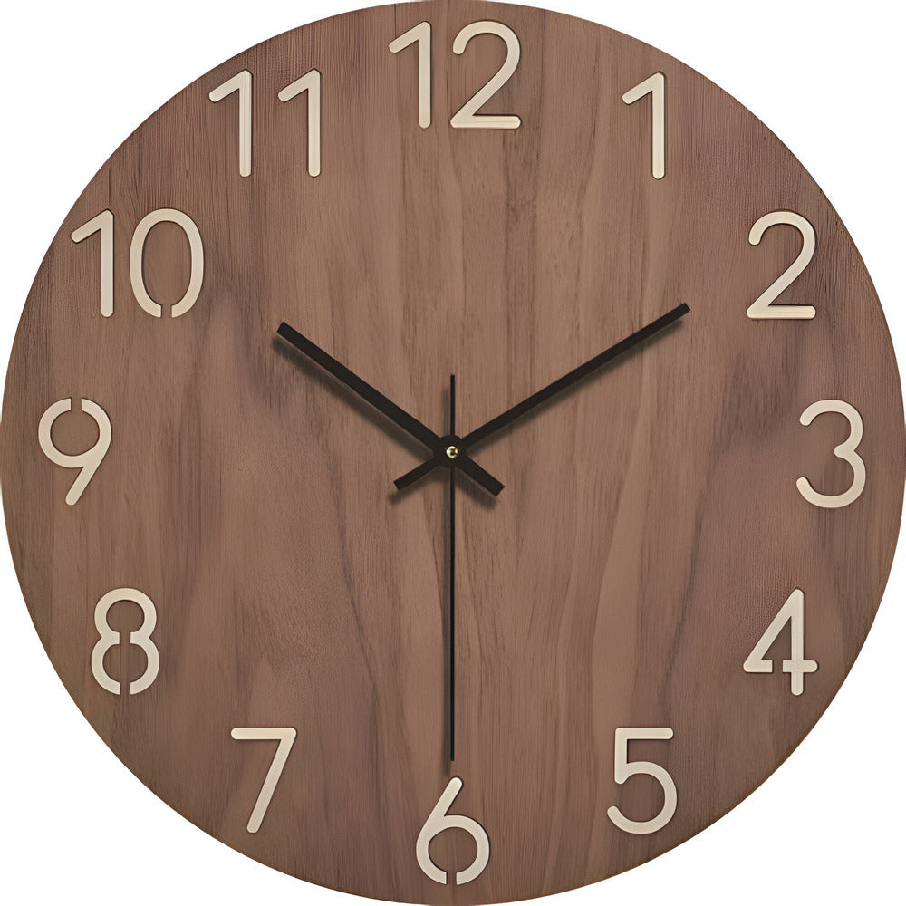 Modern Wooden Wall Clock with Silent Movement and Minimalist Design
