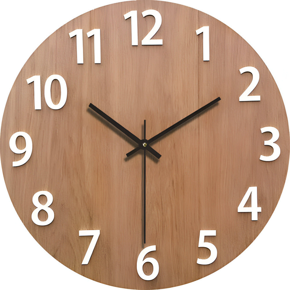 Modern Wooden Wall Clock with Silent Movement and Minimalist Design
